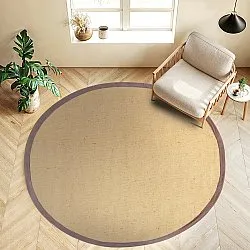 Rund matta (sisal) - Agave (natur/brun)
