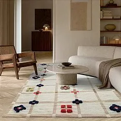 Ullmatta - Lausanne Flatweave Tufted Premium (vit/beige)