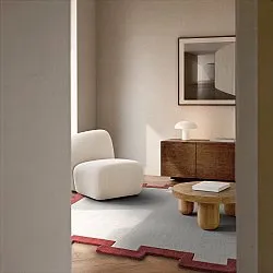Ullmatta - Agra Hand Tufted Wool Premium (creme/röd)