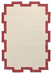 Ullmatta - Agra Hand Tufted Wool Premium (creme/röd)