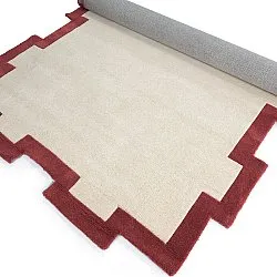 Ullmatta - Agra Hand Tufted Wool Premium (creme/röd)