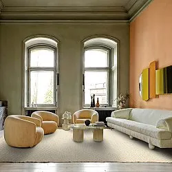 Ullmatta - Ovelia (beige/vit)