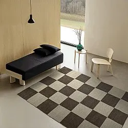 Ullmatta - Scacco (svart/beige)