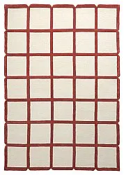Ullmatta - Syl Hand Tufted Wool Premium (röd/vit)