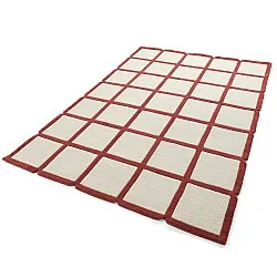 Ullmatta - Syl Hand Tufted Wool Premium (röd/vit)