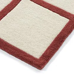 Ullmatta - Syl Hand Tufted Wool Premium (röd/vit)