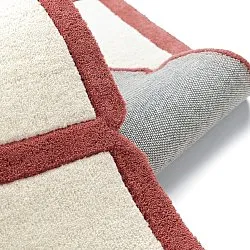Ullmatta - Syl Hand Tufted Wool Premium (röd/vit)
