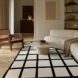 Ullmatta - Syl Hand Tufted Wool Premium (svart/vit)