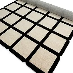 Ullmatta - Syl Hand Tufted Wool Premium (svart/vit)