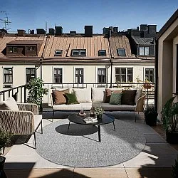 Rund matta - Indoor/Outdoor Arlo (grå)
