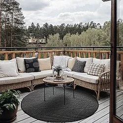 Rund matta - Indoor/Outdoor Bennett (svart)
