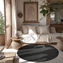 Rund matta - Indoor/Outdoor Bennett (svart)