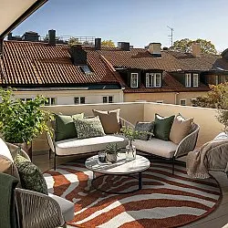 Rund matta - Indoor/Outdoor Winona (orange)