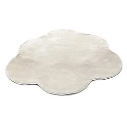 Vågig Rund Matta - Aranga Super Soft Fur (beige)