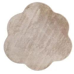 Vågig Rund Matta - Aranga Super Soft Fur (brun)