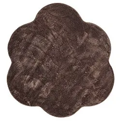 Vågig Rund Matta - Aranga Super Soft Fur (mörkbrun)