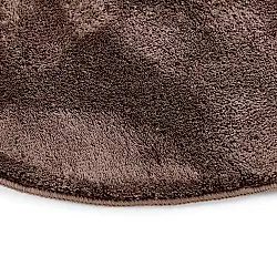 Vågig Rund Matta - Aranga Super Soft Fur (mörkbrun)