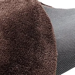 Vågig Rund Matta - Aranga Super Soft Fur (mörkbrun)