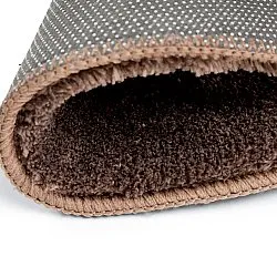 Vågig Rund Matta - Aranga Super Soft Fur (mörkbrun)