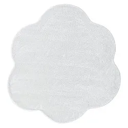 Vågig Rund Matta - Aranga Super Soft Fur (vit)