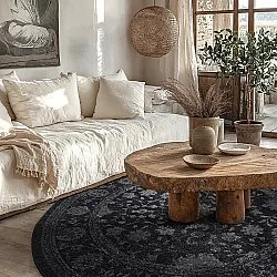 Rund matta - Peking Majestic (svart)