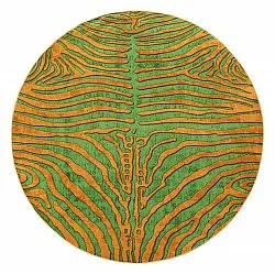 Rund matta - Zebra (grön/orange)
