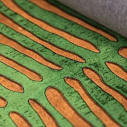 Rund matta - Zebra (grön/orange)