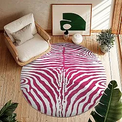 Rund matta - Zebra (rosa)