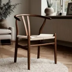 Stol - Alta (valnöt/beige) - 2 st