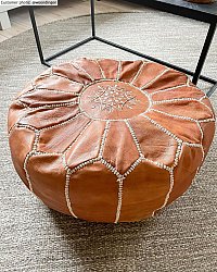 Sittpuff - Marockansk läderpuff (Ljusbrun)