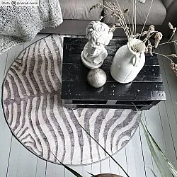 Rund matta - Zebra (grå/vit)