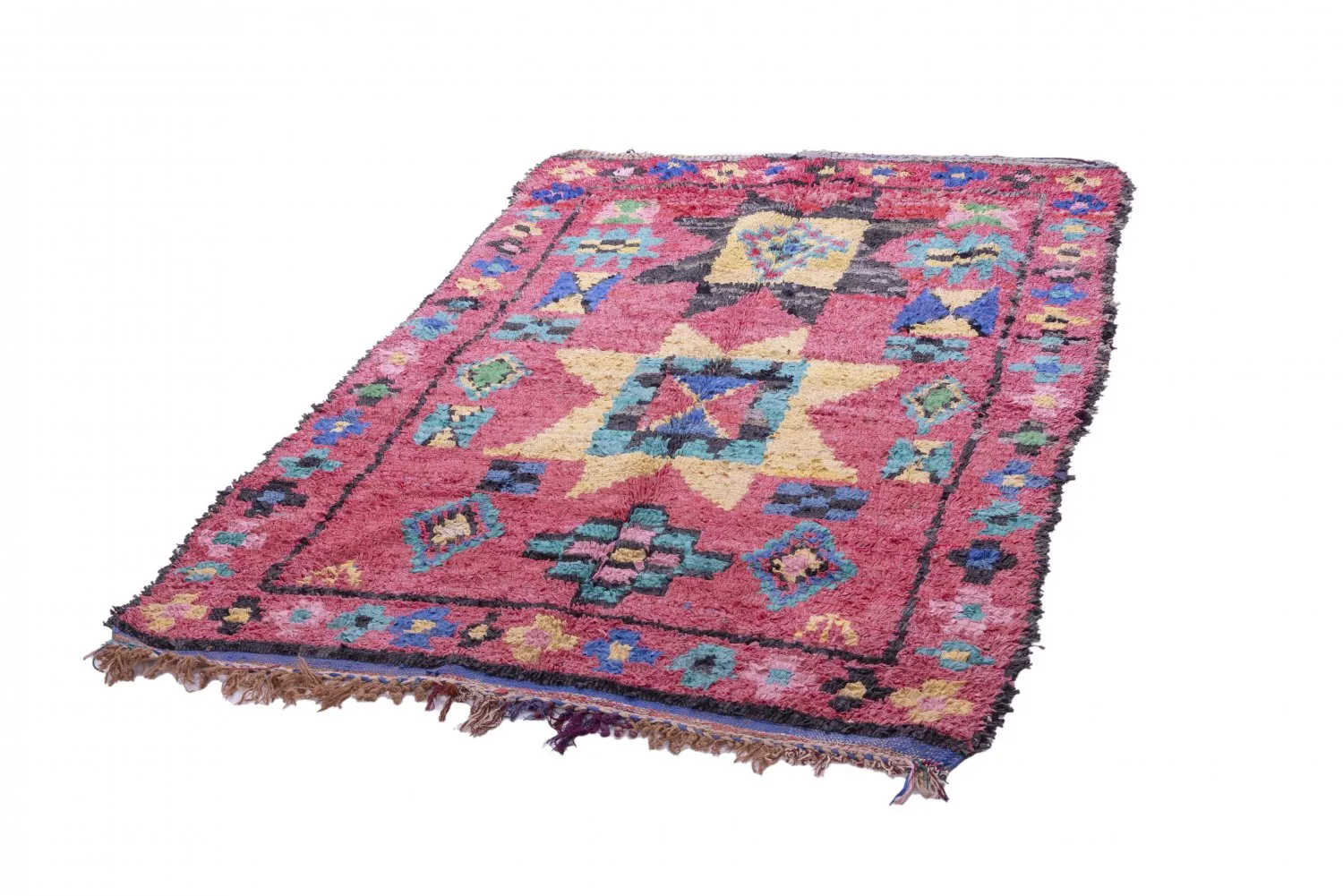 Marockansk Boucherouite-matta 225 x 135 cm