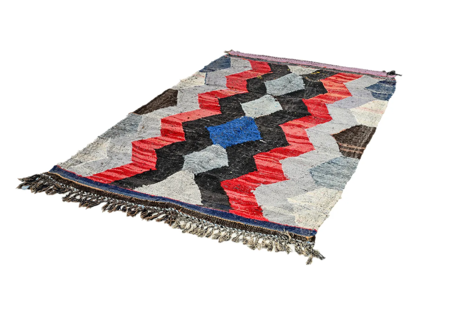 Marockansk Boucherouite-matta 135 x 225 cm