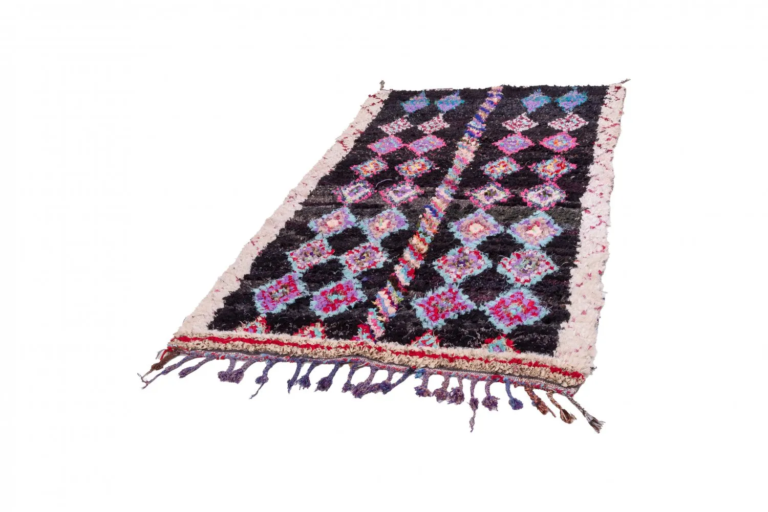 Marockansk Boucherouite-matta 265 x 140 cm