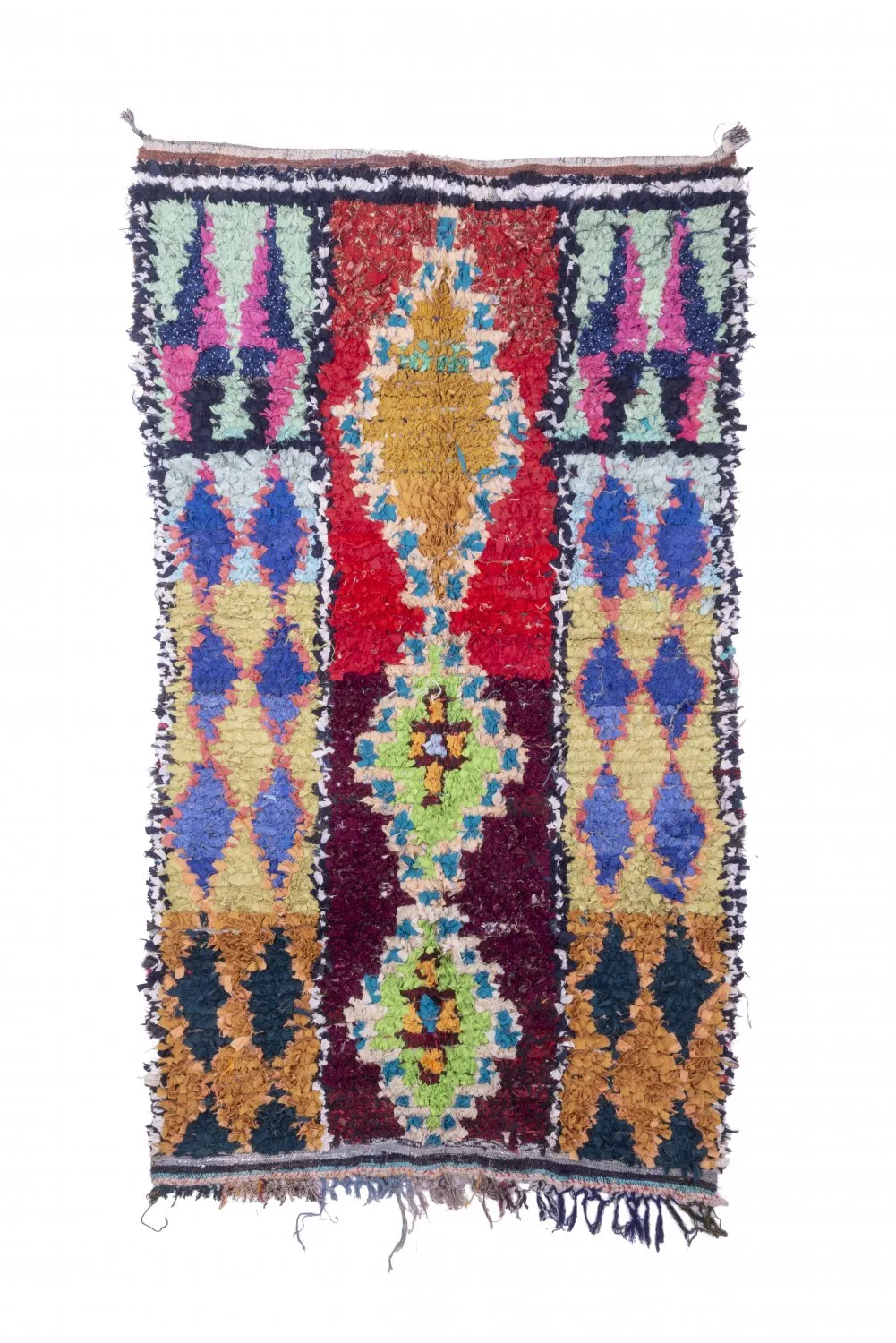 Marockansk Boucherouite-matta 245 x 135 cm