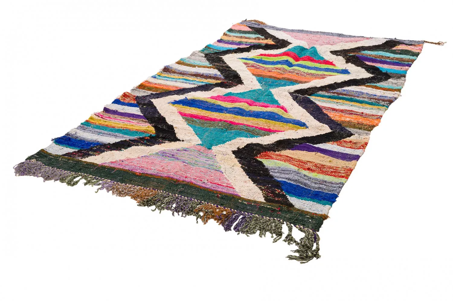 Marockansk Boucherouite-matta 135 x 245 cm