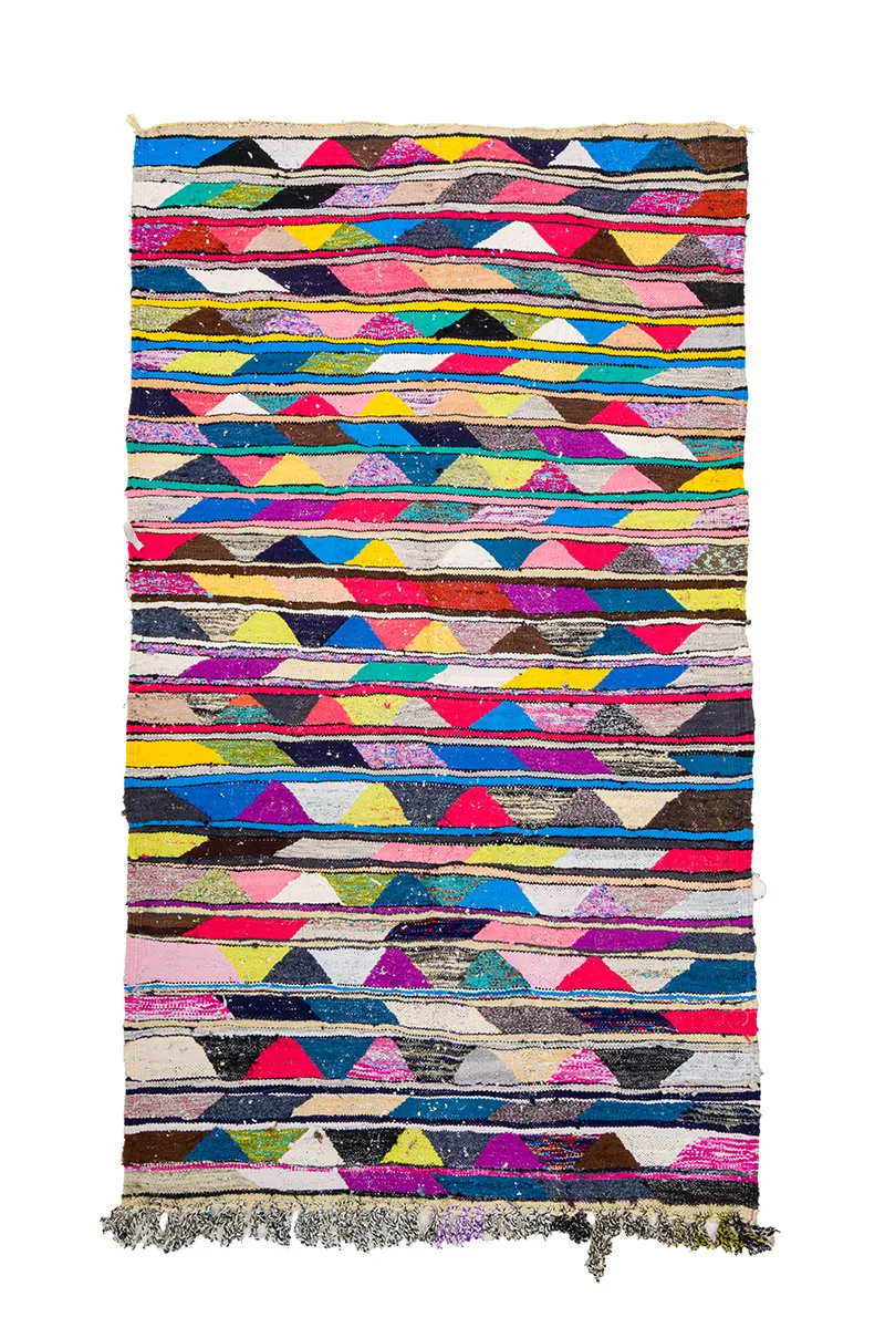 Marockansk Boucherouite-matta 130 x 225 cm