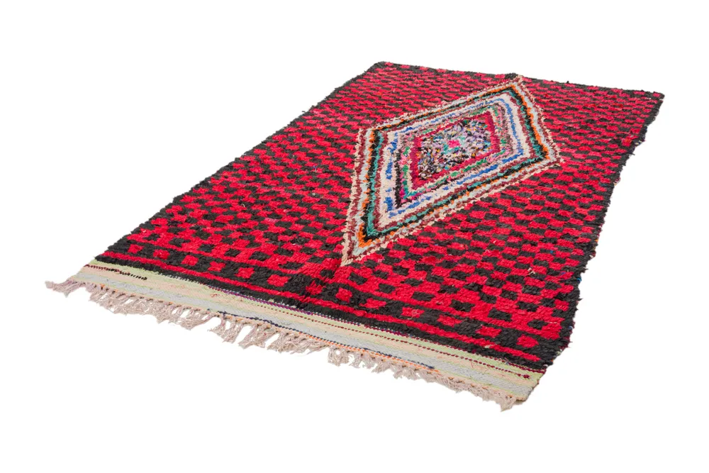 Marockansk Boucherouite-matta 255 x 145 cm