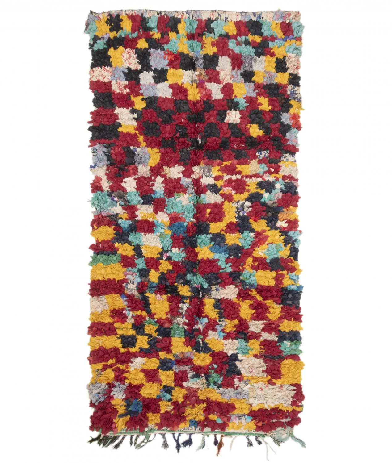 Marockansk Boucherouite-matta 255 x 125 cm