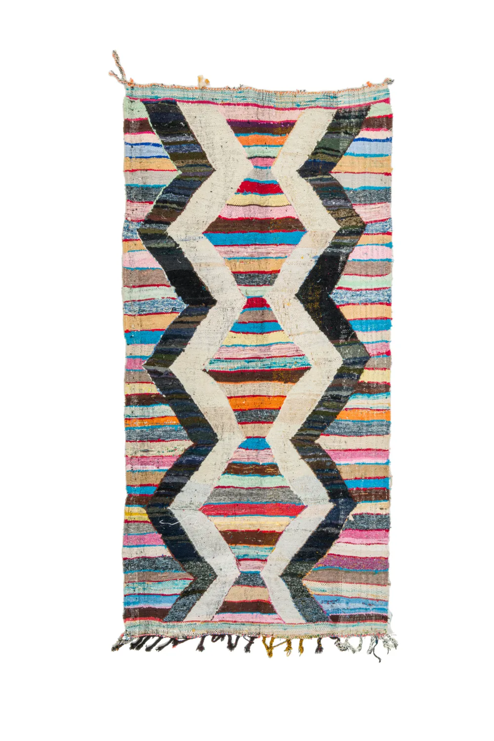 Marockansk Boucherouite-matta 125 x 265 cm
