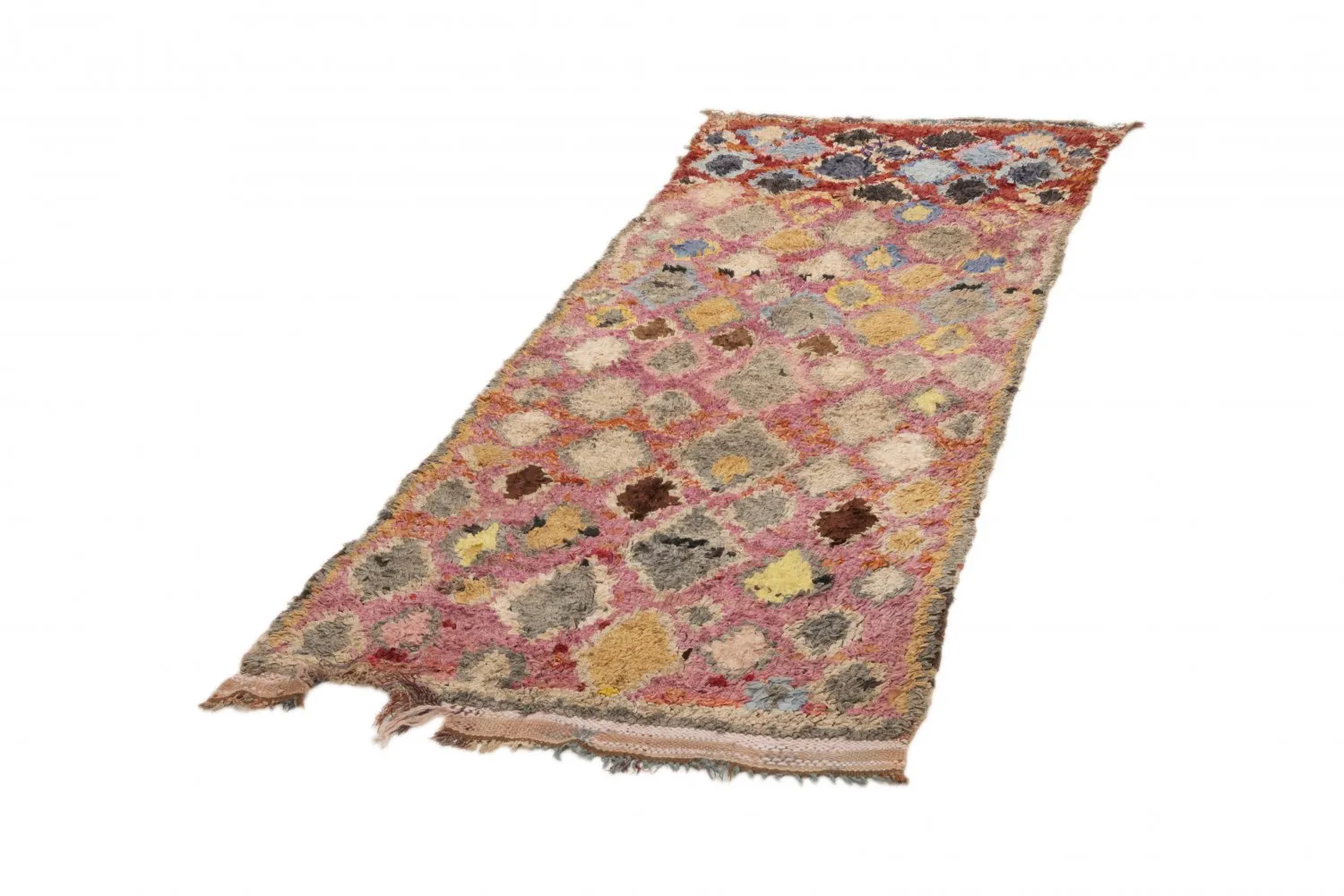 Marockansk Boucherouite-matta 255 x 100 cm