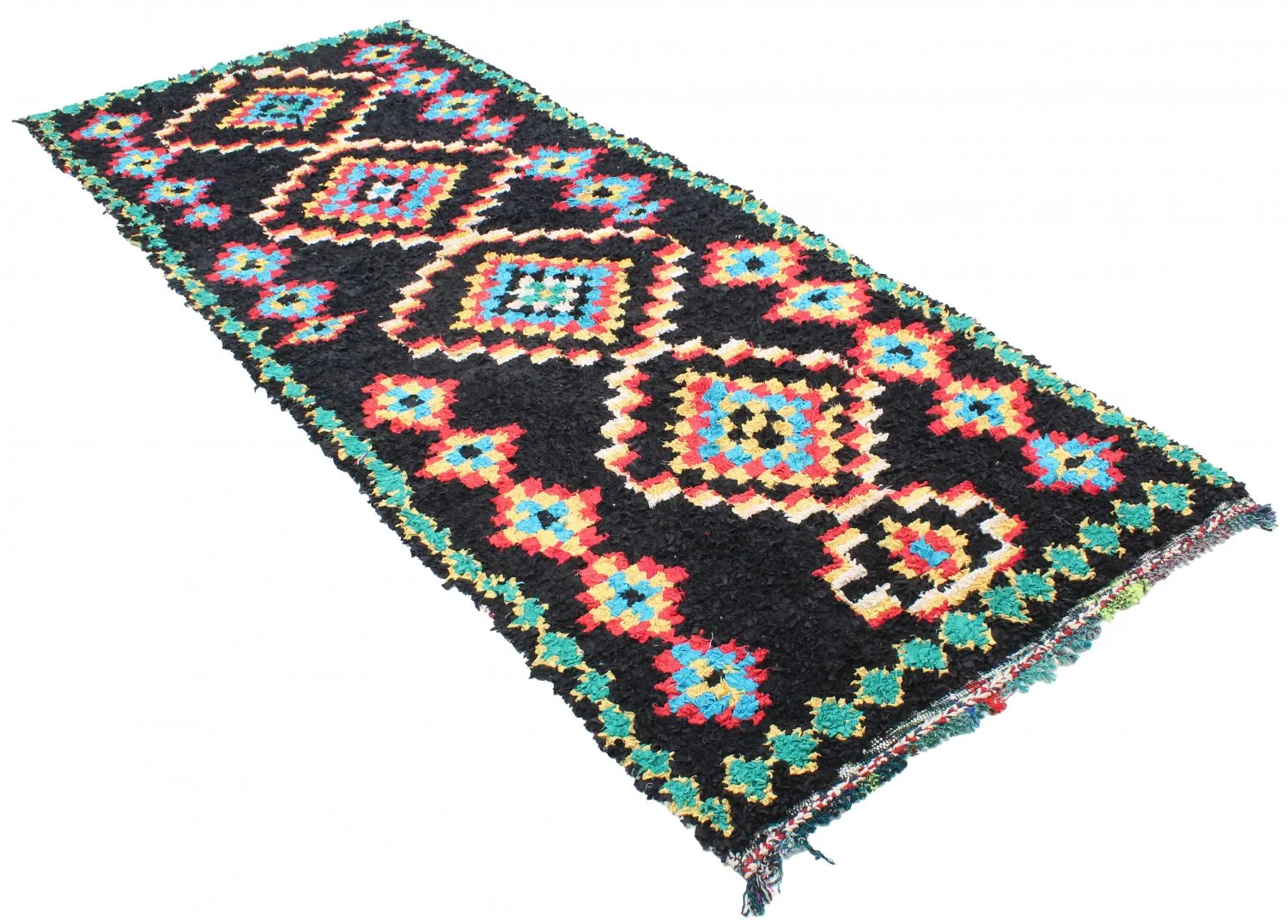 Marockansk Boucherouite-matta 370 x 145 cm