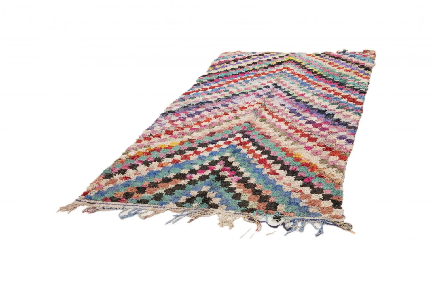 Marockansk Boucherouite-matta 245 x 140 cm