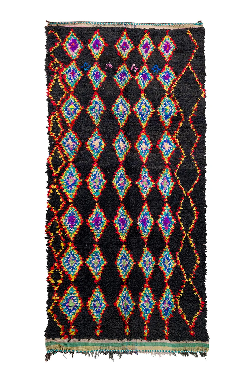 Marockansk Boucherouite-matta 130 x 270 cm