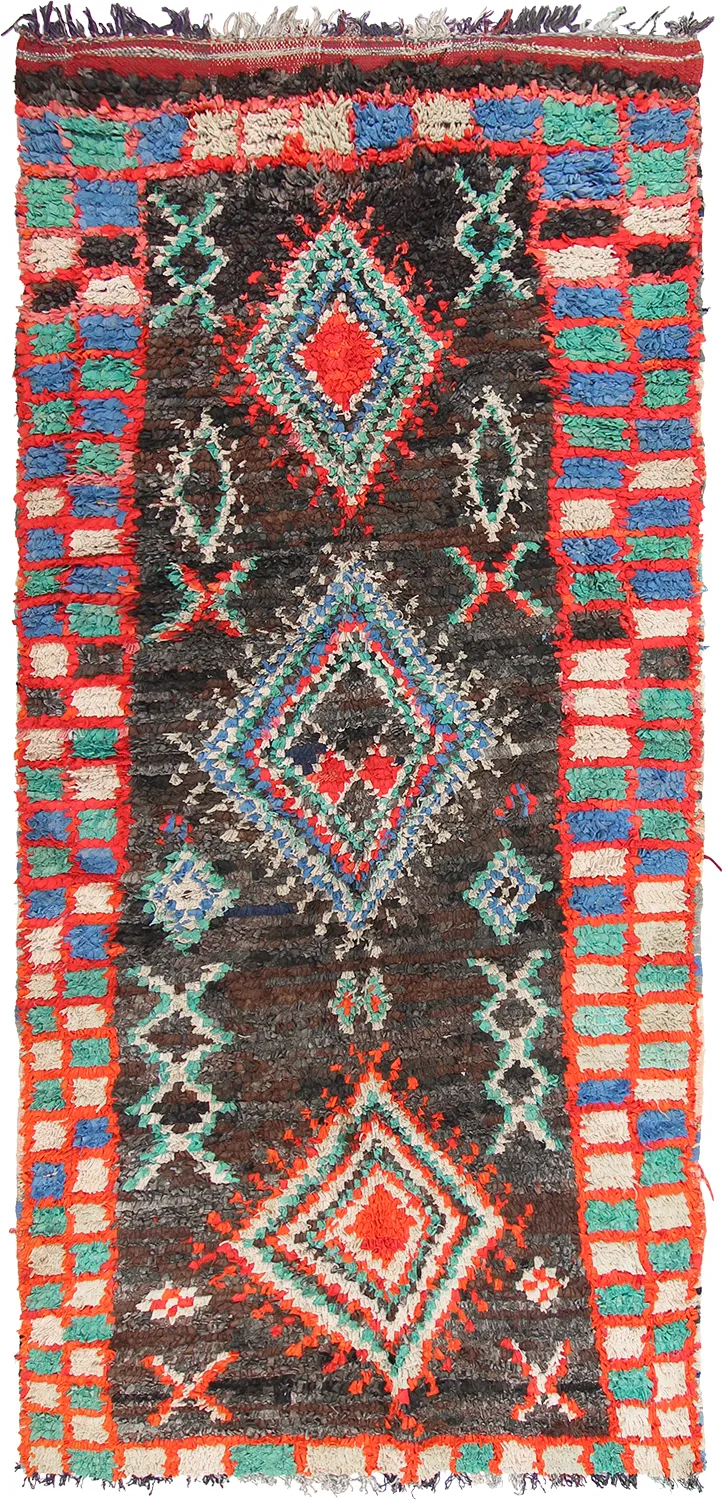 Marockansk Boucherouite-matta 270 x 120 cm