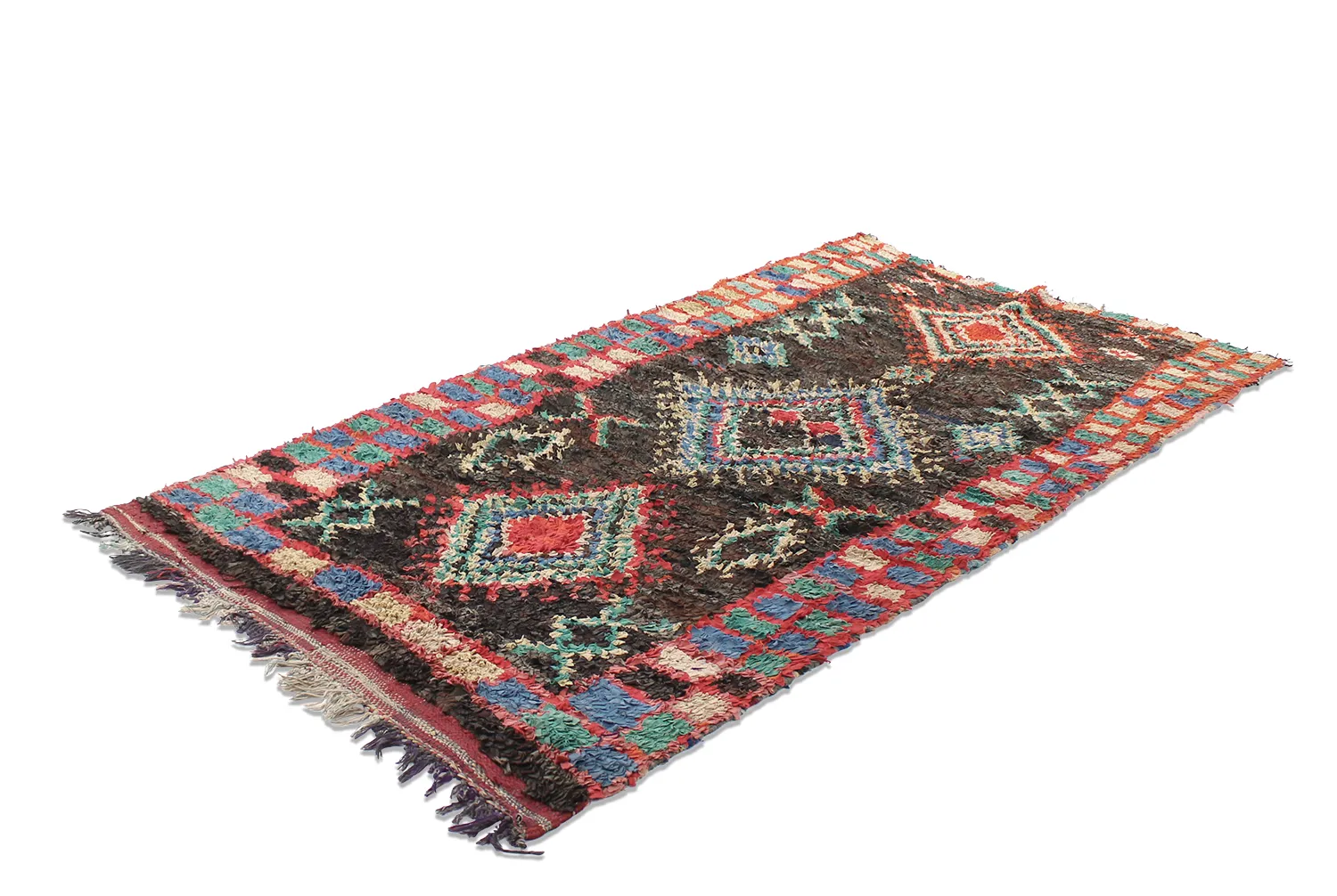 Marockansk Boucherouite-matta 270 x 120 cm