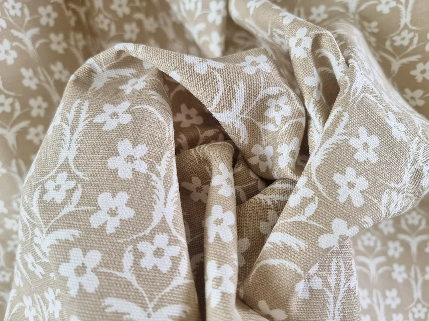 Gardiner - Bomullsgardin Sari (sand)