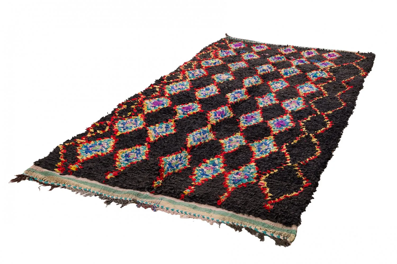 Marockansk Boucherouite-matta 130 x 270 cm