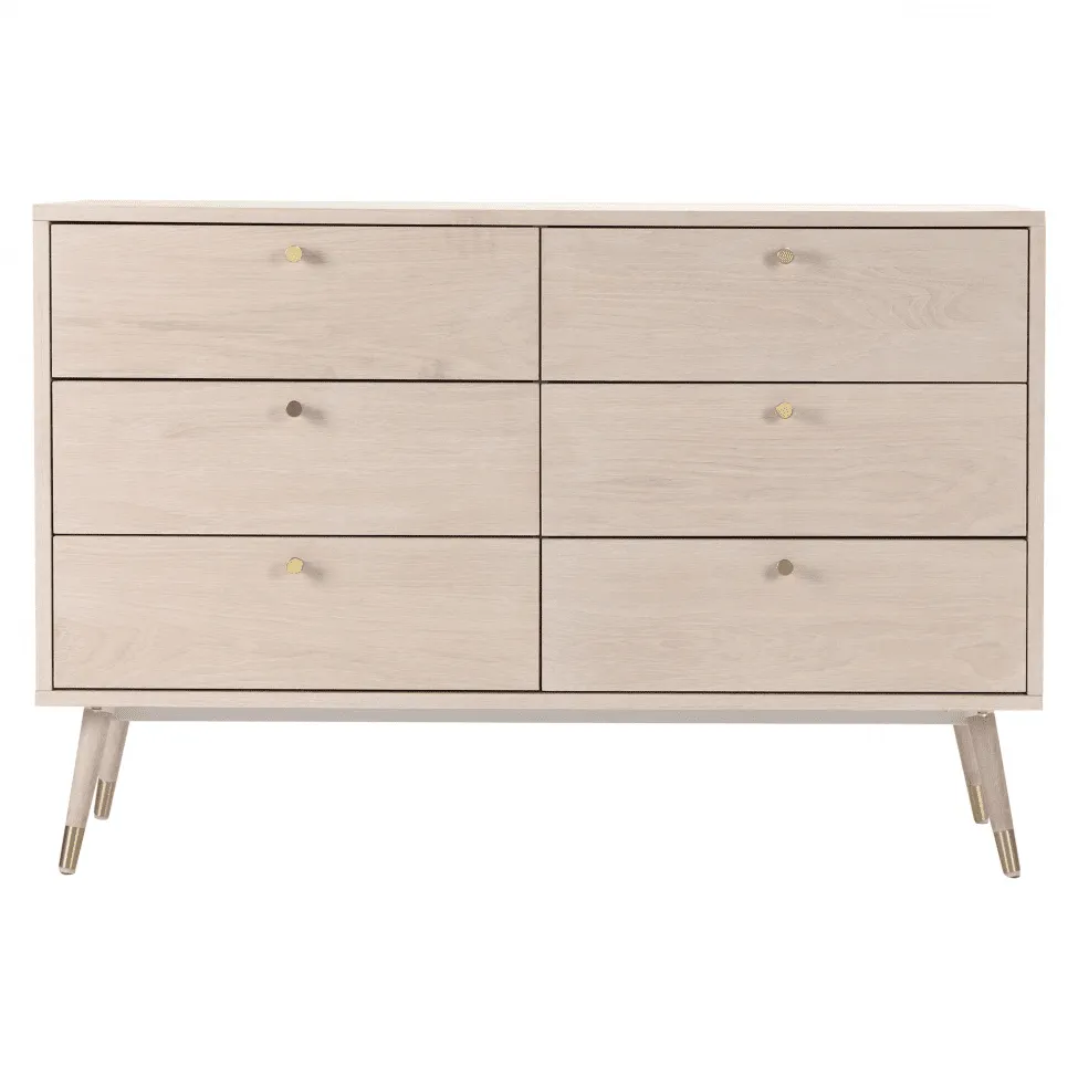 Byrå - Prime - 6 lådor (vit ek)