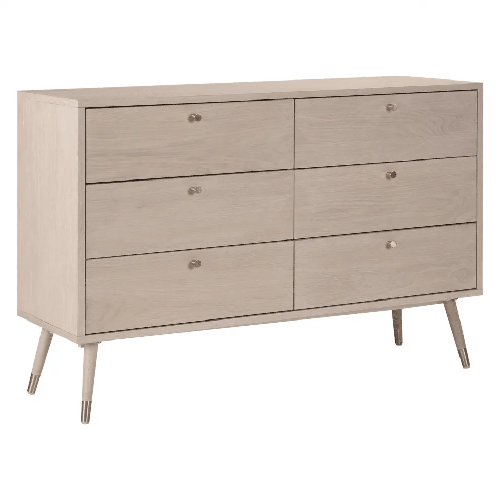Byrå - Prime - 6 lådor (vit ek)